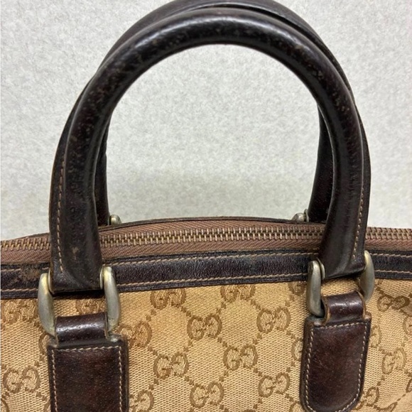 Gucci Brown and Tan Monogram Satchel - Picture 3 of 16